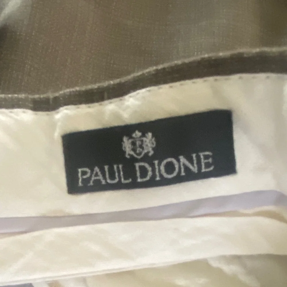 Paul Dione Mens Pleated Cuffed Dress Pants Olive Brown Textured‎ Trousers 44x31
